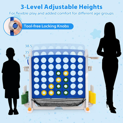 Costzon Giant 4-in-A-Row Connect Game with Adjustable Height for Indoor Outdoor Family