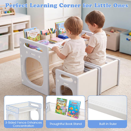 Costzon Versatile Kids Table and Chairs Montessori Weaning Table Set