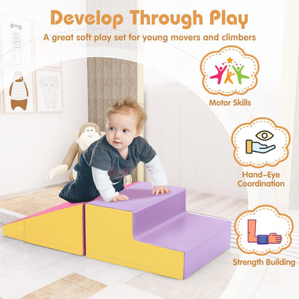Costzon Climbing Toys for Toddlers, Soft Play Set for Crawling, Climbing, Sliding