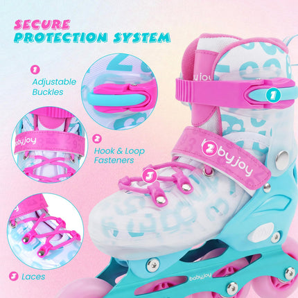 BABY JOY Inline Skates 4 Sizes Adjustable Kids Roller Blades