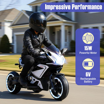 Costzon Toddler Motorcycle with LED Lights 6V Battery Powered Kids Motorcycle