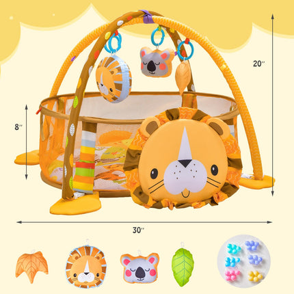 BABY JOY Baby Play Gym, 4-in-1 Baby Play Center w/Soft Padding Mat & Arch Design