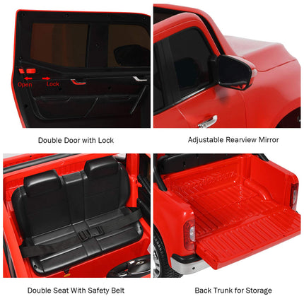 Costzon 2-Seater Ride on Polick Truck, Licensed Mercedes Benz X Class Battery Powered Ride on Car w/ 2.4G Remote Control