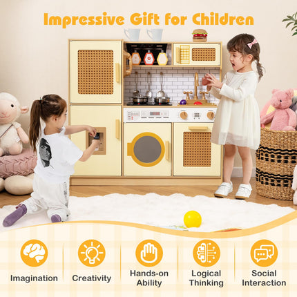 Costzon Kids Kitchen Playset Wooden Play Kitchen