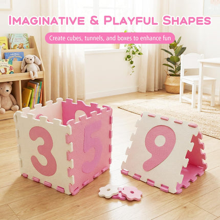 Costzon Kids Foam Puzzle Floor Mat 9 Tiles Baby Comfortable Tummy Time Mat
