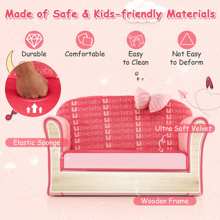 Costzon Kids Sofa, Toddler Upholstered Armchair with Solid Wooden Frame