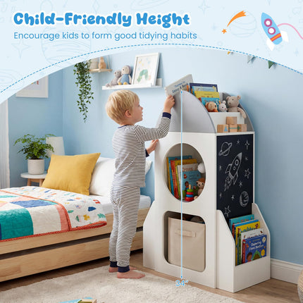 Costzon Rocket Kids Bookshelf Toddler Toy Storage Organizer