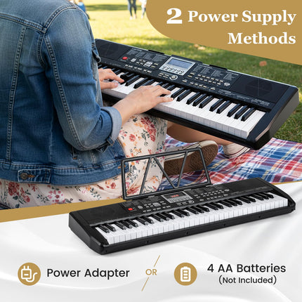 Costzon 61 Key Piano Keyboard | Electric Digital Piano with Stand & Bench