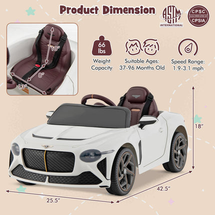 Costzon Ride-on Car, 12V Licensed Bentley Bacalar Battery Powered Ride-on Toy