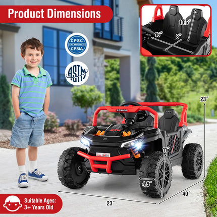 Costzon Kids UTV, 12V Battery Powered Electric Off-Road Car w/Remote Control, Sounds, Wireless Connection
