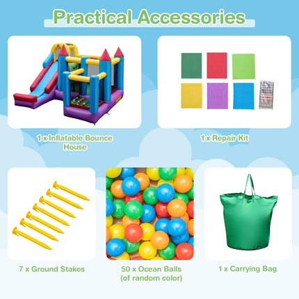 5 in 1 Bouncy House for Kids Indoor Outdoor Party - Costzon