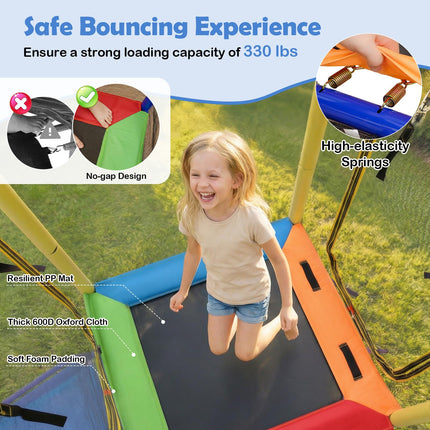 Costzon 5-in-1 Kids Swing Set with Trampoline