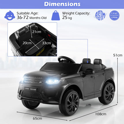 Costzon 12V Kids Ride On Car, Licensed Land Rover Electric Vehicle w/Remote Control