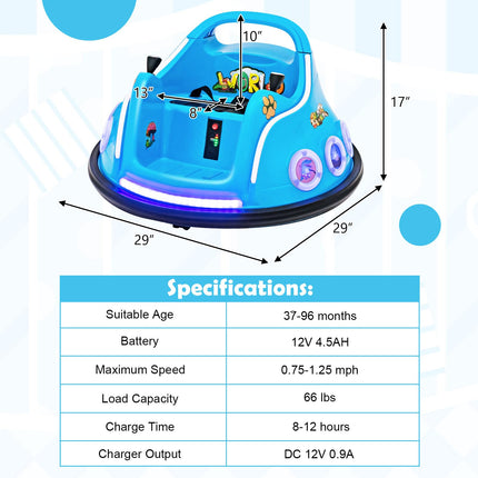 Costzon Bumper Car for Kids 12V Electric Ride on Toy with Remote Control