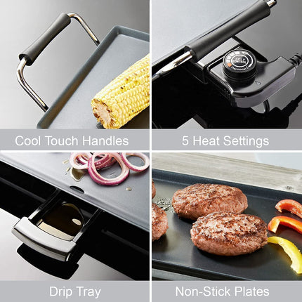 Costzon 35" Electric Griddle Teppanyaki Grill, Nonstick Extra Large Cooking Plate for Pancake Barbecue