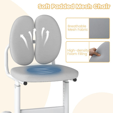 Costzon Kids Desk Chair with Adaptive Double Backrest
