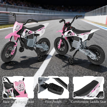 Costzon 12V Kids Motorcycle with Detachable Training Wheels