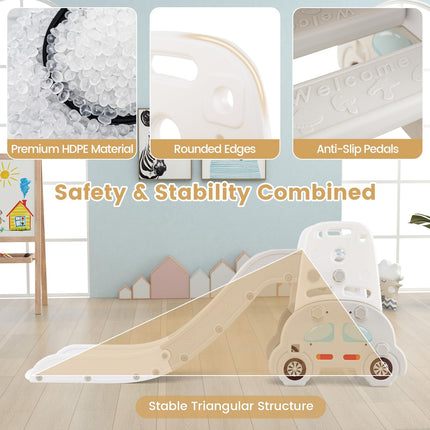 5 in 1 Convertible Toddler Slide Set Easel for Kids
