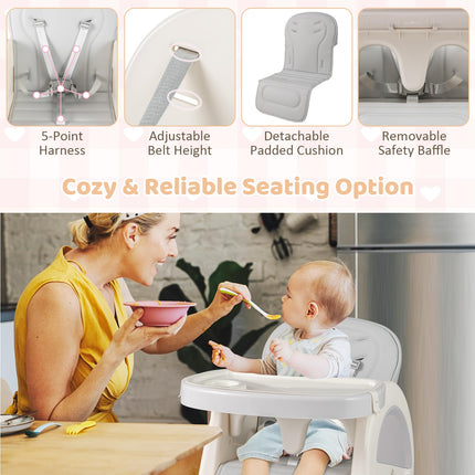 BABY JOY Baby High Chair 8 in 1 Convertible High Chairs for Babies and Toddlers
