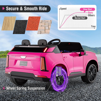 Costzon 2 Seater Ride on Truck 24V Licensed Cadillac Kids Car Electric Vehicles w/Remote Control