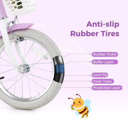 BABY JOY Kids Bike, 12 14 16 18 Inch Children Bicycle, 95% Pre-Assembled Girls Bike
