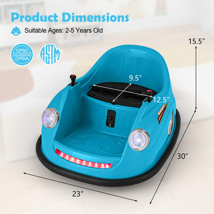 Costzon Bumper Car for Toddler, 12V Electric Kids Ride on Bumper Car with Remote Control, Battery Powered Baby Bumping Toy Gift