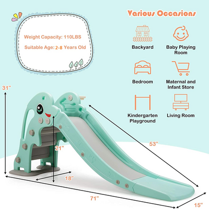 Toddler Large Play Climber Slide PlaySet - Costzon