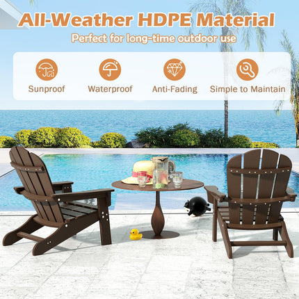 Costzon Kids Adirondack Chair Set of 1/2/4, All-Weather HDPE Patio Chair with Armrests