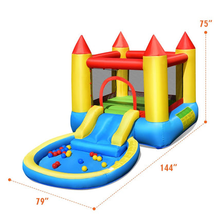 Costzon Inflatable Castle Jumping Bouncer with Water Slide