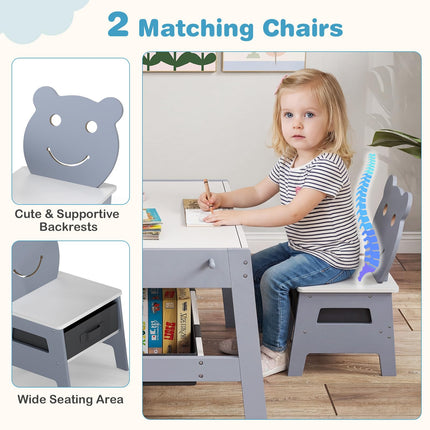 Costzon Kids Table and Chairs Multifunctional Art Desk Set (27.5” x 24” x 18”)