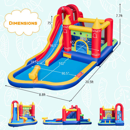BOUNTECH Inflatable Water Slide, 9 in 1 Bounce House Water Slide Combo, Blow up Bouncy Castle Water Slides