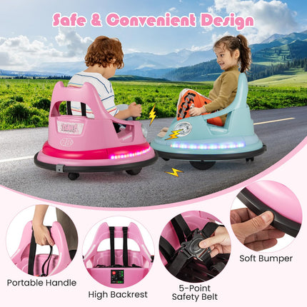 Costzon Bumper Car for Kids, 12V Toddler Bumper Car W/Remote Control & Dual Joysticks, Ride on Bumper Car for Boys Girls Gift