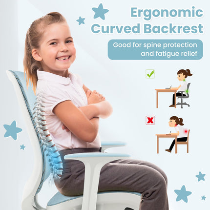 Costzon Kids Desk Chair, Height Adjustable Children Study Computer Chair with Armrests