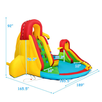 Costzon Inflatable Water Slide, Waterslides for Outdoor with Dual Slides&Climbing for Racing Fun