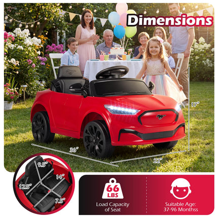 Costzon 12V Licensed Ford Mach E Kids Electric Vehicle Wireless Connection & Spring Suspension