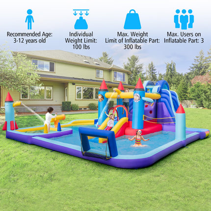 BOUNTECH Inflatable Water Slide, 18x16.5FT Mega Waterslide Park Bounce House w/Dual Slides