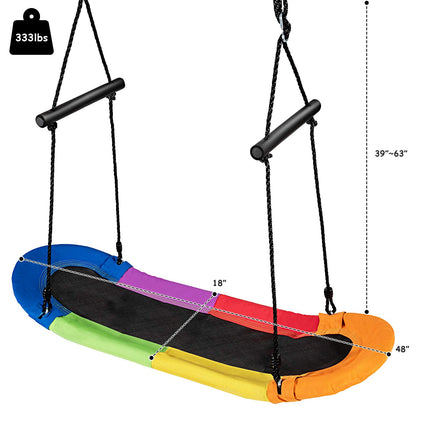 Costzon Saucer Tree Swing Hanging Platform Rope Tree Swing w/ Soft Padded Edge