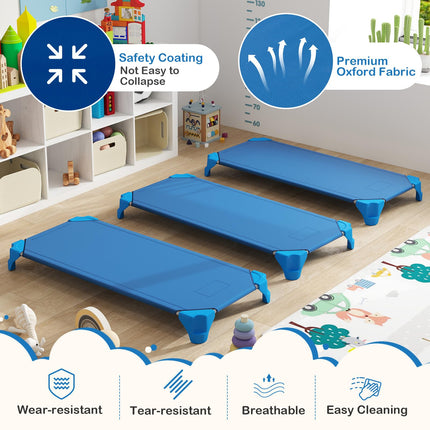 Costzon Daycare Cots for Kids, 6 PCS Space-Saving Stackable Cots w/Sturdy Metal Frame
