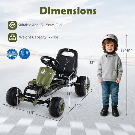 Costzon Kids Pedal Go Kart 4-Wheel Ride On Toy