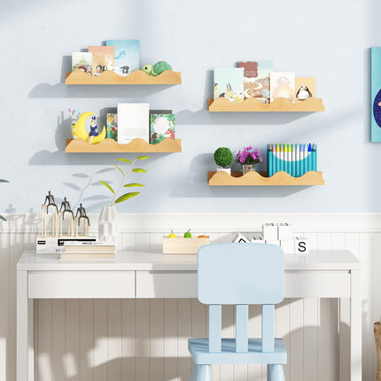 Costzon 4 Pcs Kids Floating Bookshelves