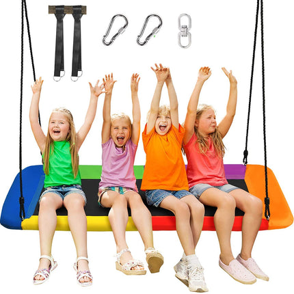 Costzon 550lbs Swing Frame Stand with 60'' Platform Swing, A-Frame Swing Sets for Backyard