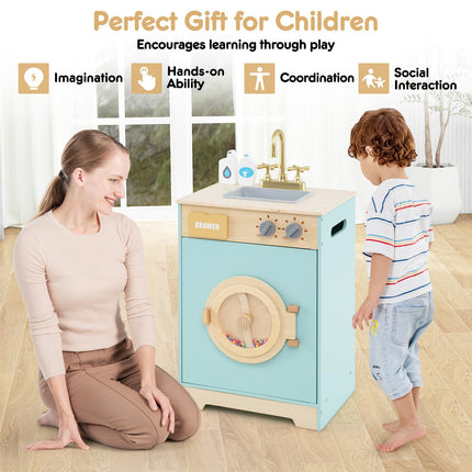 Costzon Kids Washer Playset Toy Washing Machine w/Laundry Detergent & Hand Sanitizer