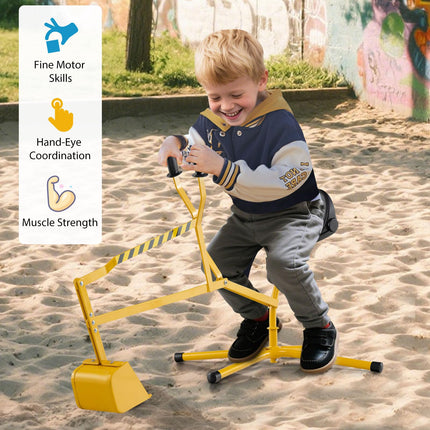 Costzon Sand Digger with 360° Rotation X-Shaped Metal Base & 2-Handed Controls for Sand