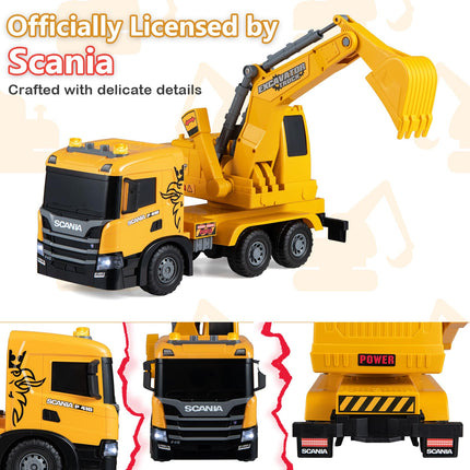 Costzon Licensed Scania Excavator Toy with Adjustable Arm Bucket(Excavator)