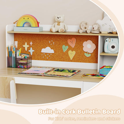 Costzon Kids Desk and Chair Set Wooden Student Writing Desk Set