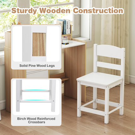 Costzon Kids Wooden Study Writing Table Set