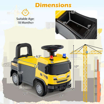 Costzon Ride On Push Car Licensed Scania Construction Vehicle for Toddlers