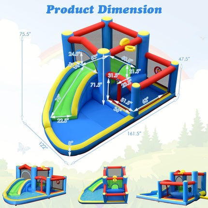 BOUNTECH Inflatable Water Slide, Bouncy House for Kids 5-12 Indoor Outdoor Party Family with Target Balls