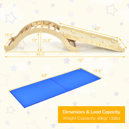 Climbing Ladder for Toddler with Ramp/Padding - Costzon