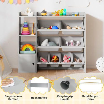 Costzon Kids Toy Storage and Bookshelf Wooden Bookcase（Large）